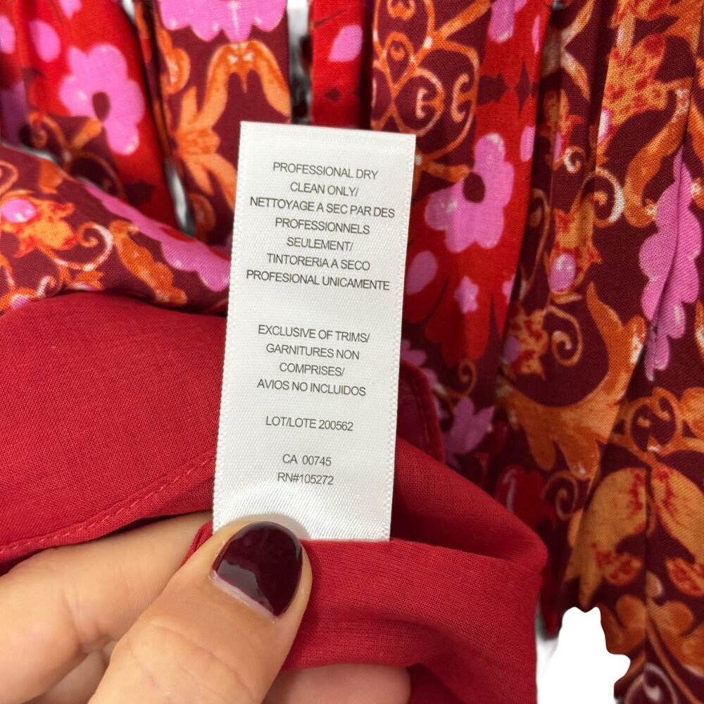 AMUR Codi Floral Long‎ Sleeve Minidress In Rosewood Kaleidoscope Paisley - Picture 6 of 12